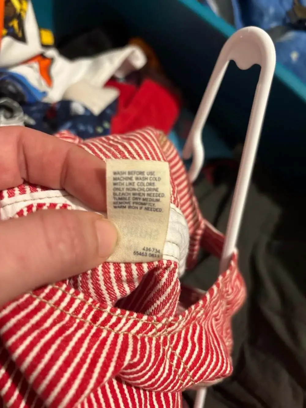 OshKosh B'gosh Red Hickory Stripe Overall Dress 24 Months